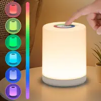 Unyqoos Lampe de chevet avec contrôle tactile de luminosité, 256 couleurs RGB et blanc chaud, batterie de 1800 mAh, USB-C – idéale pour les chambres et les salons