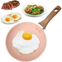 Unyqoos Mini-poêle 16 cm – poêle à œufs en aluminium avec revêtement antiadhésif, poêle portable pour les œufs, le bacon, le steak, compatible gaz et induction
