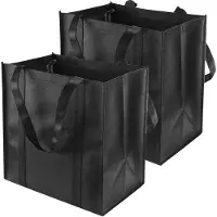 Unyqoos Ensemble de 2 sacs pliables , dimensions 38 x 35 x 25 cm – poignées longues, robustes et résistants à l'eau, capacité jusqu'à 15 kg, lavables en machine