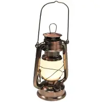 Unyqoos : Lanterne de camping LED rétro – à intensité variable, lumière blanche chaude, fonctionnant sur piles, avec poignée de transport, design nostalgique, sûre car sans flamme ouverte