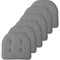 Unyqoos Ensemble de 6 coussins de siège en forme de U, gris, de la marque – Coussins avec mousse à mémoire de forme, base antidérapante, capitonnés, dimensions : 43,2 x 40,6 cm