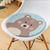 Unyqoos Coussin en peluche rond avec motif d'animaux de dessin animé, 30 x 30 cm – Garnissage en coton, housse amovible, dos antidérapant, pour enfants et adultes