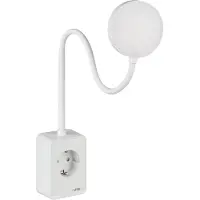 Unyqoos Lampe LED – lampe flexible à col de cygne, avec variateur d'intensité, ports USB-C et USB-A, lumière blanche neutre 4000K, 420 lumens, 4,5W, prise traversante 3680W
