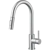 Unyqoos Robinet de cuisine en acier inoxydable 304 – douchette extractible de 40 cm, pivotant à 360°, économie d'eau jusqu'à 40%, robinet en céramique, avec accessoires de montage inclus