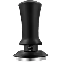 Unyqoos : Tampeur à café en acier inoxydable calibré, avec poignée ergonomique en aluminium, pression de 11,3 kg – pour machines à expresso