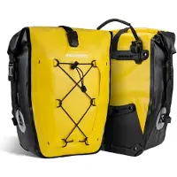 RockBros - Lot de 2 sacoches de porte-bagages 100 % imperméables pour vélo, 25-32 L, avec poignée de transport, jaune
