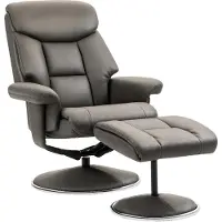 HOMCOM Fauteuil relax avec repose-pieds, fauteuil TV avec fonction d'inclinaison et de balancement, gris