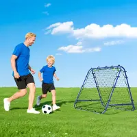 SUGIFT Réseau de rebond double face pour le football, pliable, 5 angles, filet en PE et armature en acier, bleu | 100 x 90 cm | 5,9 kg | Adolescents et handball