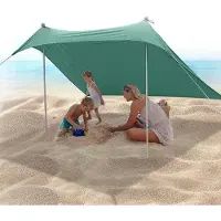 OEM Cabane de plage de 21 x 21 m avec protection UV UPF50+ et parasol imperméable en aluminium - pelle à sable et harpon inclus