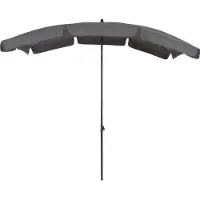 OEM Parasol rectangulaire pliable noir-gris avec protection UV pour balcon, terrasse et jardin
