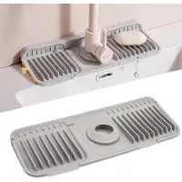 OEM Tapis de robinet en silicone - Anti-éclaboussures - Gris - 37 cm