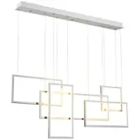 Azzardo Luminaire suspendu moderne Quadratus avec formes géométriques, Variante : 1300 x 1500 x 150 mm, 105 W, 3000K, blanc