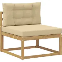 vidaXL - Ensemble de salon de jardin composé de 3 pièces, blanc et beige, en polyester