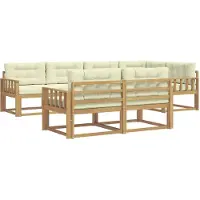 vidaXL Ensemble de canapés d'extérieur , 6 pièces, blanc et crème, en polyester