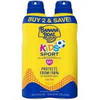 Banana Boat Enfants Spray Solaire SPF 50, Pack de 2 | Spray Solaire Enfants, Protection Solaire sans Oxybenzone
