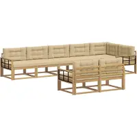 vidaXL Ensemble de canapés d'extérieur , 6 pièces, blanc et beige, en polyester