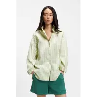 BOSS pour femme. 50559241 Chemise verte Bostatta (38), Casuel, Coton, Manche longue