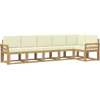 vidaXL Ensemble de canapés d'extérieur , 6 pièces, blanc et crème, en polyester