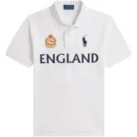 Ralph Lauren pour garçon. 323B23443001 Polo en coton piqué blanc de l'Angleterre ((L) 10/12años= 150/161cm), Casuel, Manche courte, mod