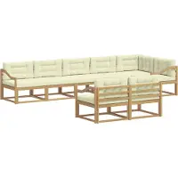 vidaXL Ensemble de canapés d'extérieur , 6 pièces, blanc et crème, en polyester