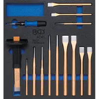 Bgs 4045 2/3 Garniture pour servante d'atelier : chasse-goupilles, burins et poinçons, 15 pcs.
