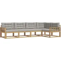 vidaXL Ensemble de salon de jardin, 4 pièces, blanc et gris clair, en polyester