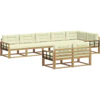 vidaXL Ensemble de canapés d'extérieur , 6 pièces, blanc et crème, en polyester