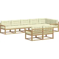 vidaXL Ensemble de canapés d'extérieur , 6 pièces, blanc et crème, en polyester