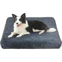 OEM Lit pour chien moelleux et orthopédique – 90 x 70 x 8 cm – Lavable, antidérapant et confortable pour chiens et chats
