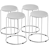 Sonstige Verlage Cuisine Tabourets de bar Chaises Cuir synthétique métal 4 pièces 31x31x47 cm blanc