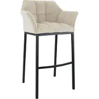 BellaFurn Tabouret de bar en tissu côtelé - grande capacité de charge - assise et dossier confortables - structure métallique à quatre pieds