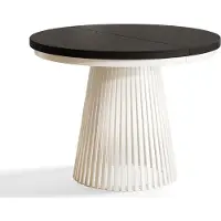 Alpi Möbel Table de Salle à Manger, Table Ronde Extensible, Meubles de Salon, Pieds en Métal, Diamètre 100 cm, Painflow, Collection Nero