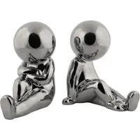 PT Living serre-livres Joey 2 pièces, argent (17.30 x 10.90 x 17.20 cm)