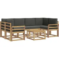 vidaXL Ensemble de salon de jardin 7 pièces, blanc et anthracite