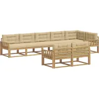 vidaXL Ensemble de canapés d'extérieur , 6 pièces, blanc et beige, en polyester