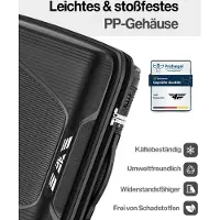 4FLY Ensemble de valises à coque rigide , 4 pièces (S/M/L/XL) – avec serrure TSA, 4 roulettes doubles pivotantes, trousse de toilette, bagage à main et bagage en soute