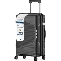 4FLY Valise rigide , 65 cm de long (61 L) - avec serrure TSA, roulettes doubles, poignée télescopique en aluminium et double fermeture à glissière