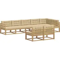 vidaXL Ensemble de canapés d'extérieur , 6 pièces, blanc et beige, en polyester