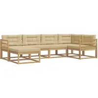 vidaXL Ensemble de canapés d'extérieur , 5 pièces, blanc et beige, en polyester
