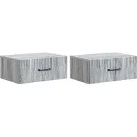 vidaXL Cabinet de chevet mural 2 pcs Sonoma gris 49 x 34,5 x 20 cm