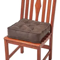 Unyqoos Coussin de siège confortable marron, 40x40x10 cm – Housse en velours, rembourrage en polyester, fixation sécurisée, soutien pour le dos et les genoux, idéal pour les chaises et les voitures