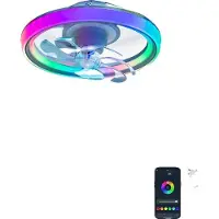 OEM Ventilateur de plafond avec éclairage, modes RVB,intelligente, lampe ventilateur oscillante