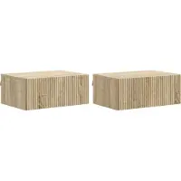vidaXL Cabinet de chevet mural 2 pcs Chêne Sonoma 49 x 34,5 x 20 cm