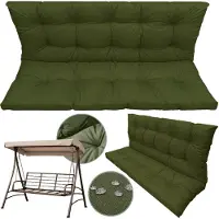 EDANTI Coussin d'extérieur pour balancelle ou banc, épais, 180 x 60 x 50 cm, imperméable, vert
