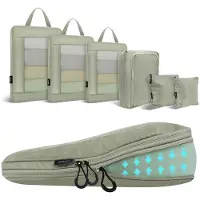 Unyqoos Ensemble de 6 cubes de compression , en nylon mesh respirant, imperméable et léger – organisateur de voyage pour valises et sacs à dos, permettant de gagner jusqu'à 50 % d'espace