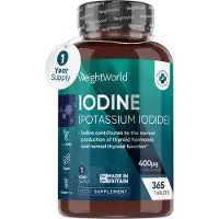 WeightWorld Complément alimentaire pour soutenir la thyroïde Iodine, 365 comprimés