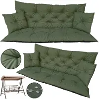 EDANTI Coussin de jardin 180 x 60 x 50 cm - Ensemble pour balançoire + 2 coussins