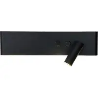 Eko-Light Applique murale moderne pour la lecture, noire, droite, couleur neutre, LED 10W+3W, pointe mobile, interrupteur, RESORT Milagro
