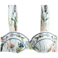 Next Hauts de bikini vert foncé / blanc