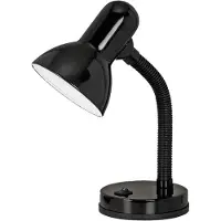 Unyqoos Lampe de table , design intemporel, col de cygne flexible, culot E27, noire, 30 cm, interrupteur au pied, diamètre 12,5 cm, sans ampoule (max. 40 W)